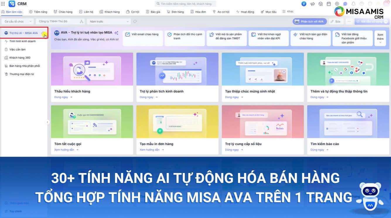 ứng dụng AI trong AMIS CRM